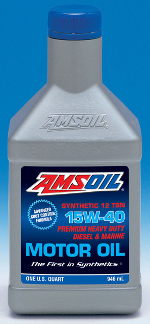 Amsoil Synthetic Heavy Duty Diesel & Marine 15W-40 Motor Oil Bottle