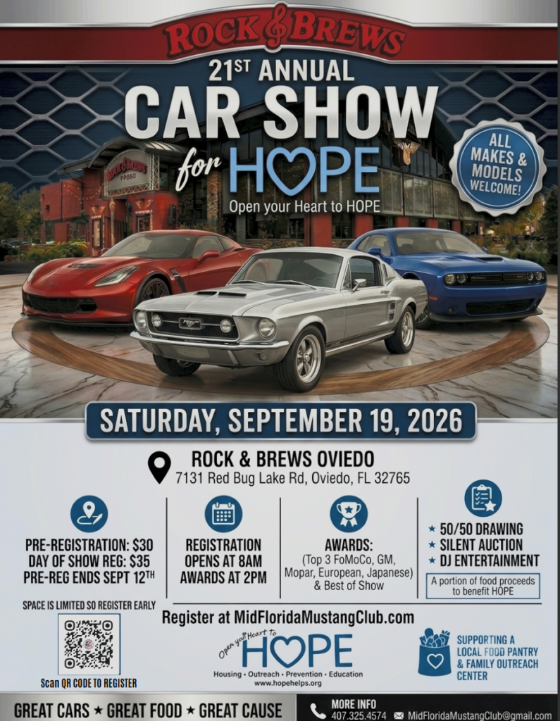 21st Annual Car Show for HOPE