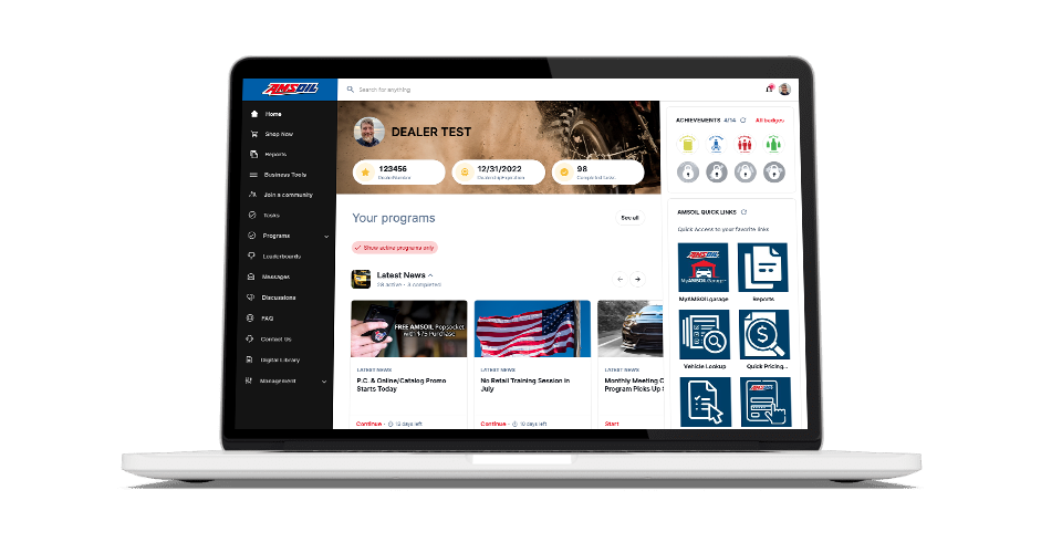 Screenshot from AMSOIL’s official Dealer page at AMSOIL.com.