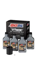 AMSOIL 20W-50 Synthetic V-Twin Oil Change Kit - 4 Quarts with Black Filter