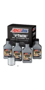 AMSOIL 20W-50 Synthetic V-Twin Oil Change Kit - 4 Quarts with Chrome Filter