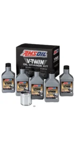 AMSOIL 20W-50 Synthetic V-Twin Oil Change Kit - 5 Quarts with Chrome Filter
